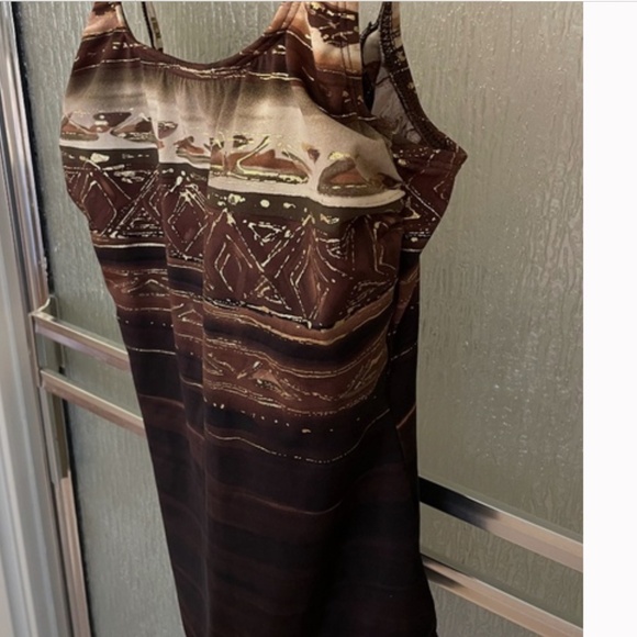 VINTAGE Longitude One Piece Brown Swim Suit Size 10 - Picture 4 of 8